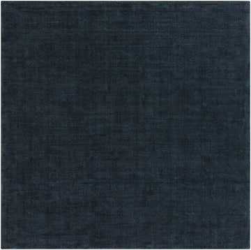 Close-up of the Brockton Solid Dark Blue Wool Rug showing its texture and hand-loomed construction. Design-Square-8