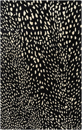Athena Black Giraffe Print Wool Rug
