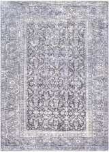 Denim and beige Housatonic Area Rug. Traditional oriental rug design with a distressed look. Design-Rectangle-582