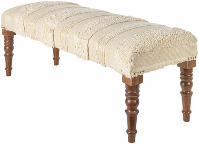 Manzaneque Chenille Striped Beige Bench