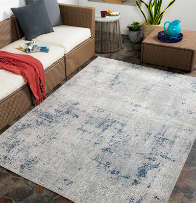 Heyworth Abstract White&Blue Performance Rug