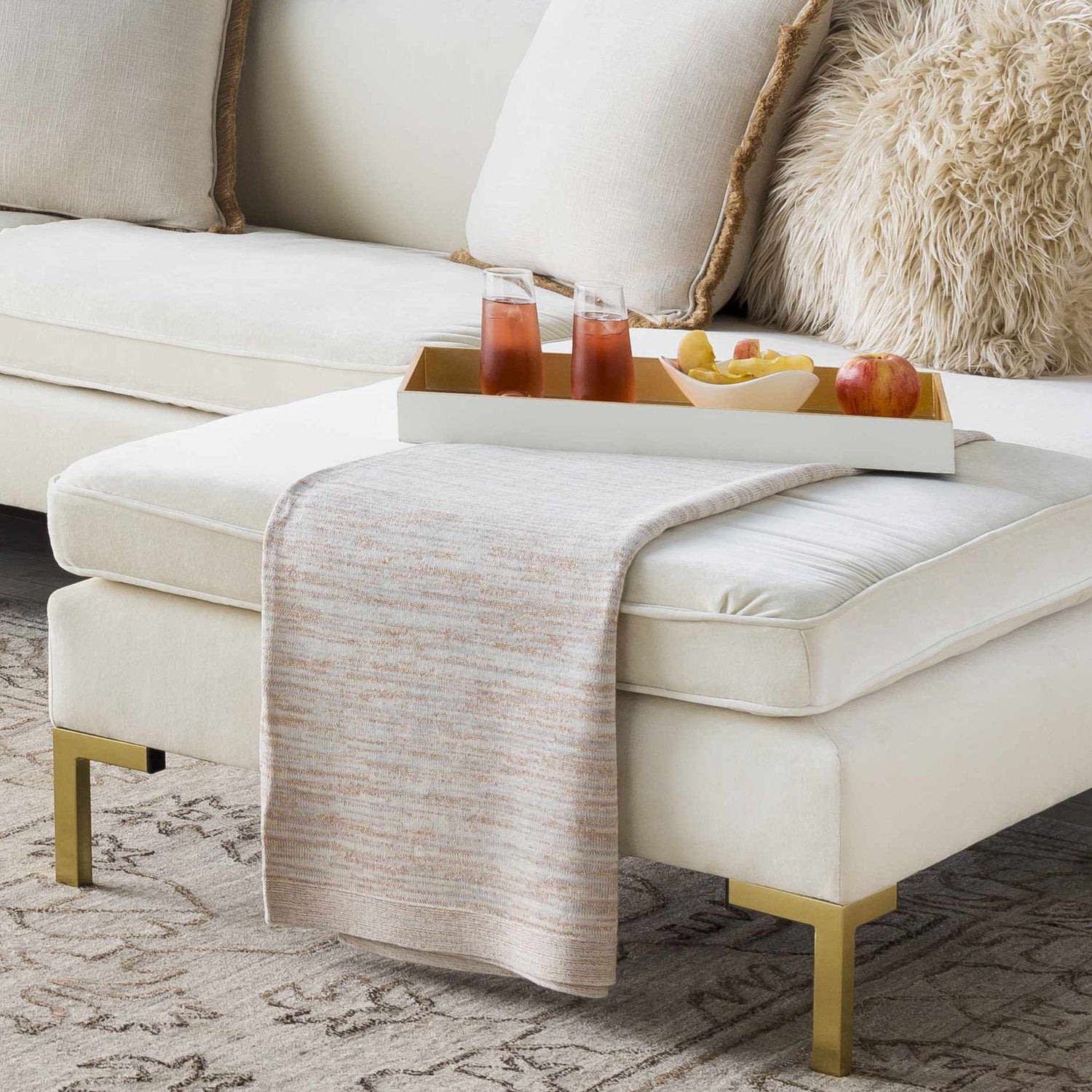 Cream Throw Blanket - Clearance