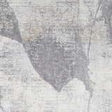 Close-up of the Hulme Gray Marble Luxe Rug showing its charcoal, gray, and beige abstract pattern and soft texture. Swatch