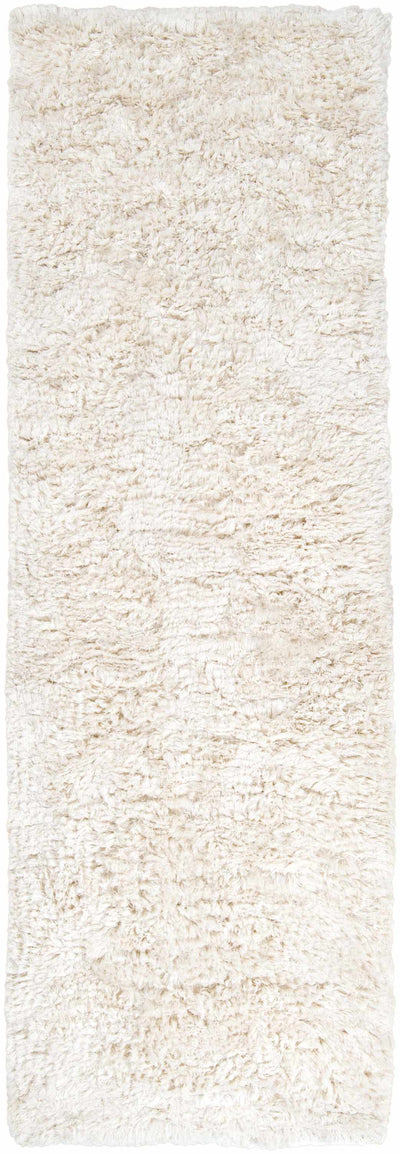 Hunters White Wool Shag Rug