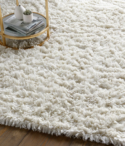 Hunters White Wool Shag Rug