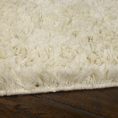 Hunters White Wool Shag Rug