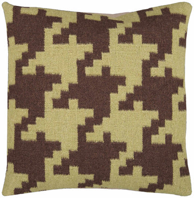 Huron Olive&Black Houndstooth Accent Pillow - Clearance