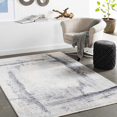 Icard 9x12 Abstract White Rug - Clearance