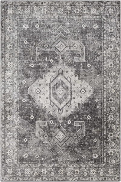 Vancouver 8x10 Distressed Charcoal Persian Rug - Clearance