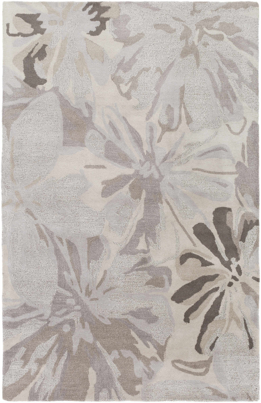 Ilfeld Athena Gray Floral Wool Rug