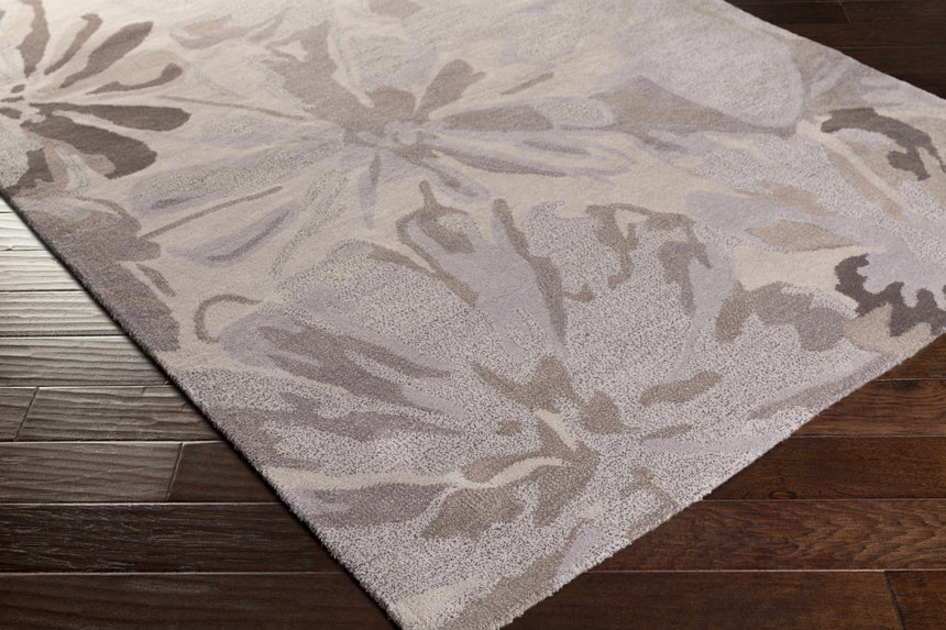 Ilfeld Athena Gray Floral Wool Rug