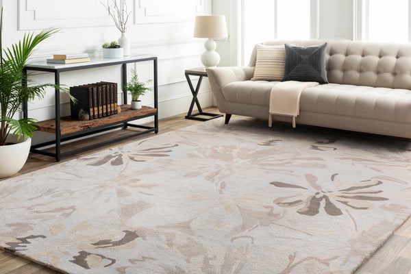 Ilfeld Athena Gray Floral Wool Rug