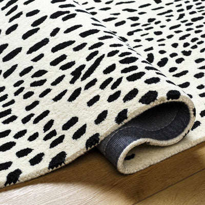 Athena White Giraffe Print Wool Rug