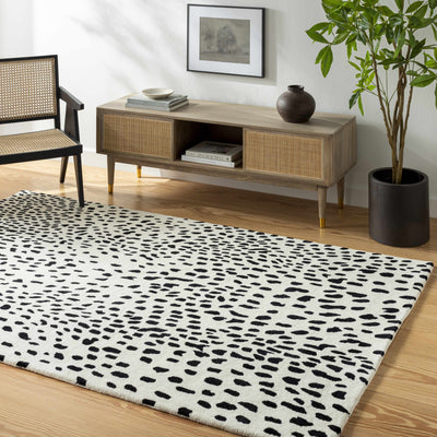 Athena White Giraffe Print Wool Rug