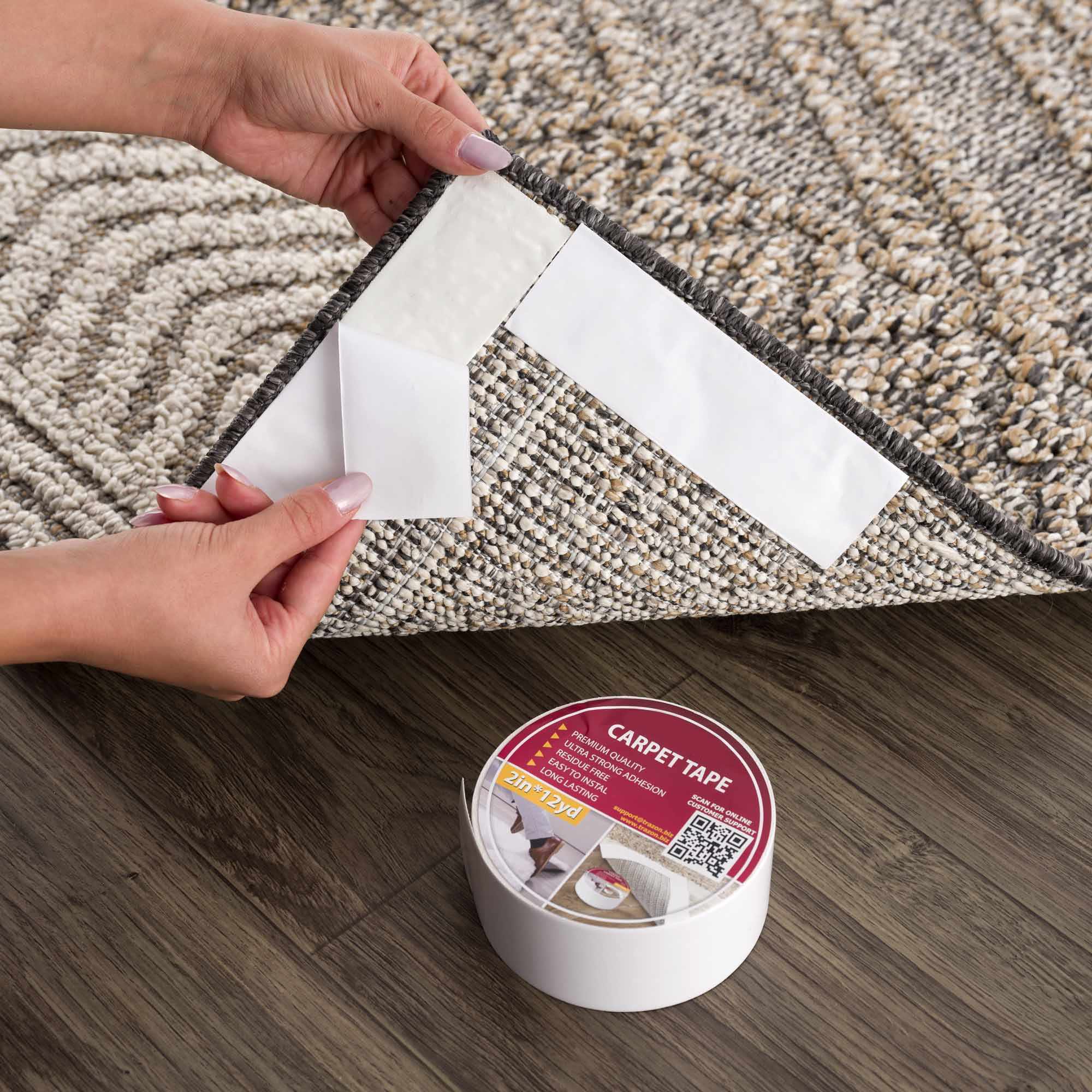 Carpet Tape Double Sided - Rug Tape Grippers for Hardwood Floors and A –  Trazon Store