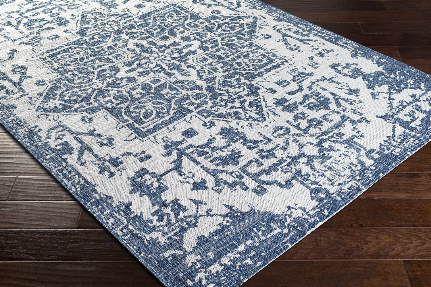 Dark Blue Kilmacolm Indoor & Outdoor Area Rug - Clearance