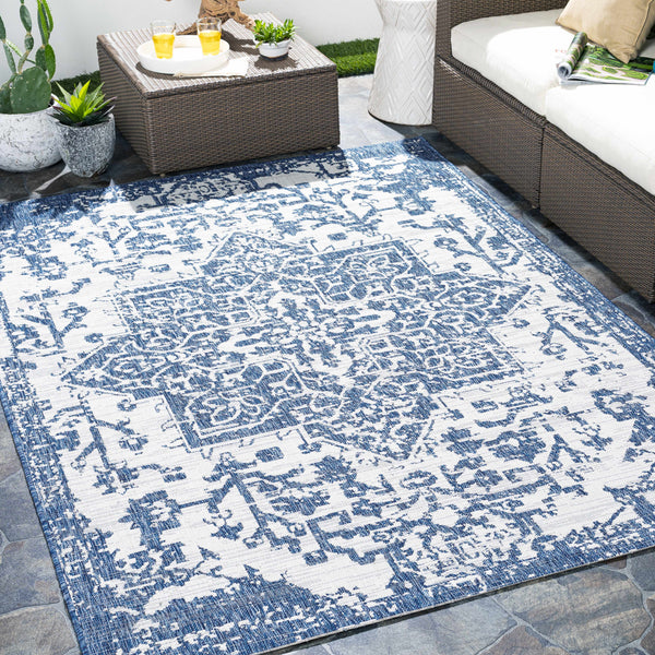 Dark Blue Kilmacolm Indoor & Outdoor Area Rug - Clearance