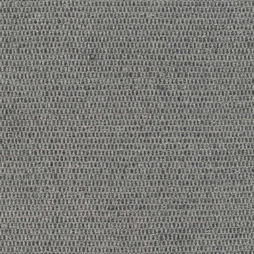 Close-up of the gray Innisfail Area Rug showing its woven texture and subtle striped pattern. Swatch