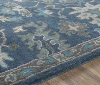 Hazen Hand Tufted Blue Rug