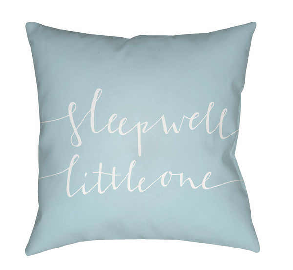 Kids Sleep Well Decorative Nursery Blue Outdoor Throw Pillow