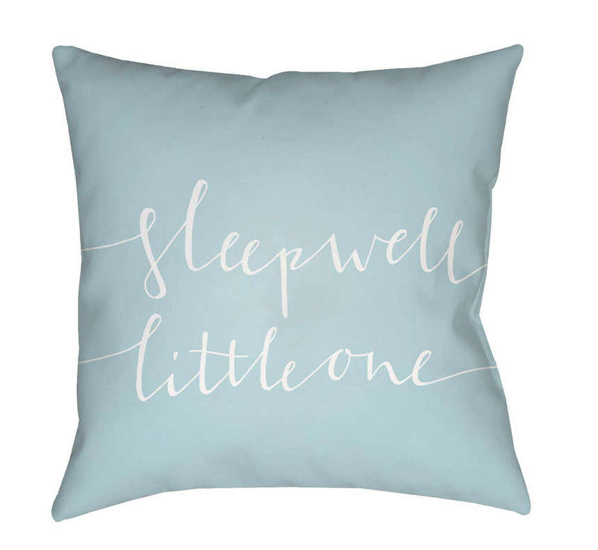 Kids Sleep Well Decorative Nursery Blue Outdoor Throw Pillow
