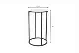 Iris White Marble Black Metal End Table