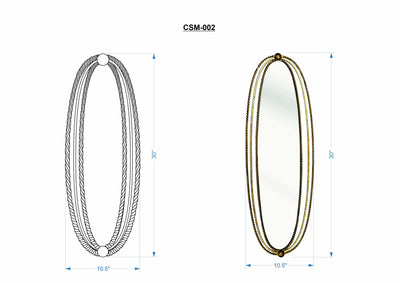 Ironville Gold Oval Mirror