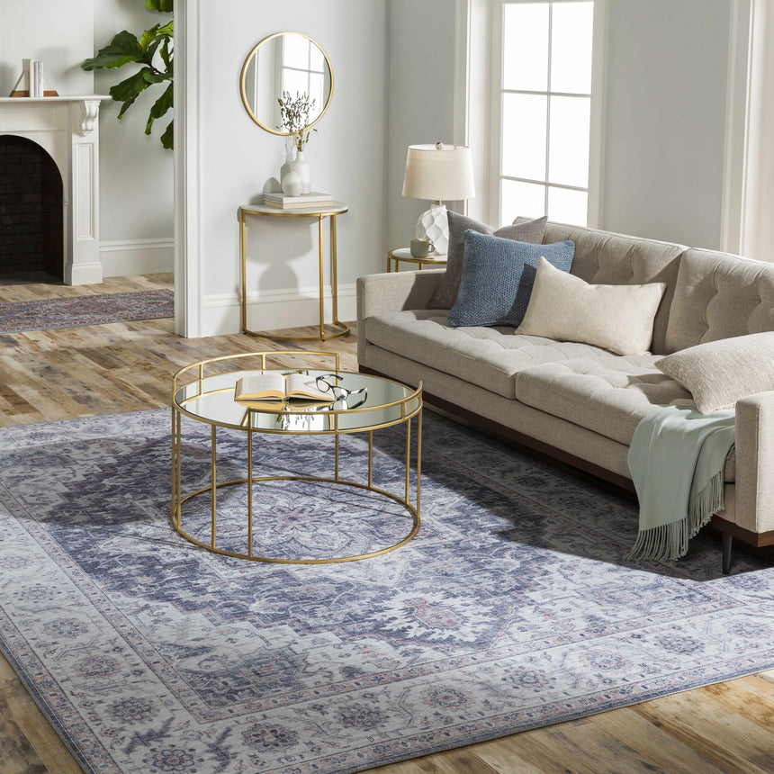 Arno Handmade Blue Square Throw Pillow - Clearance