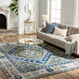 Arno Handmade Blue Square Throw Pillow - Clearance