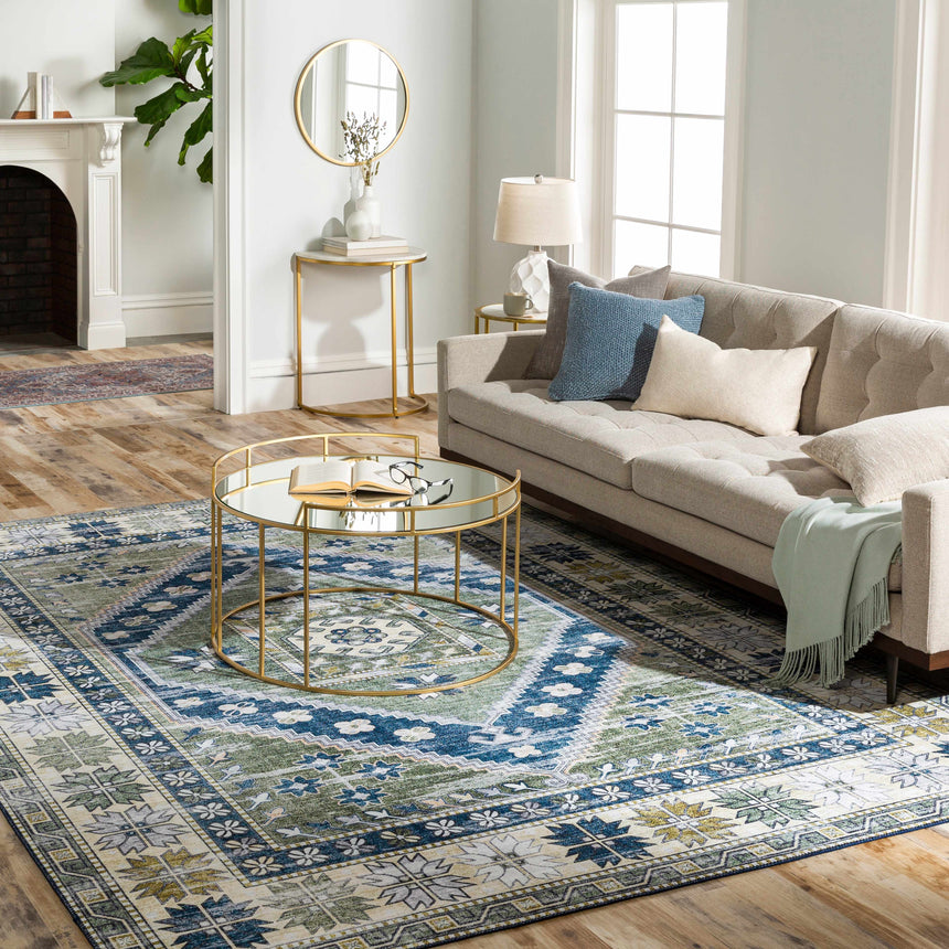 Arno Handmade Blue Square Throw Pillow - Clearance