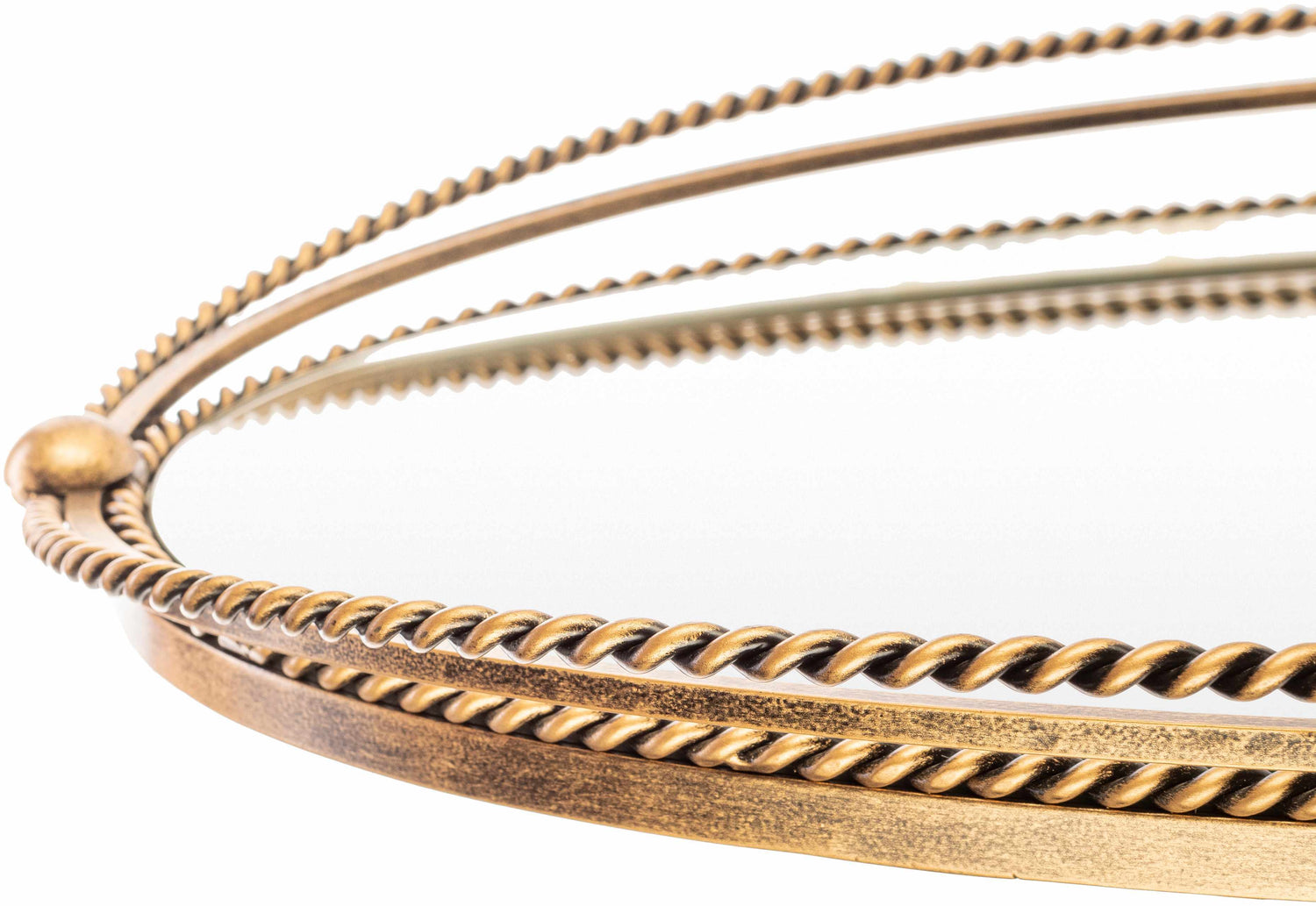 Isparta Rustic Gold Oval Mirror - Clearance