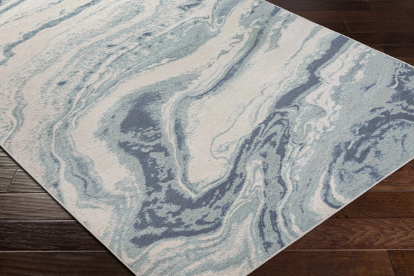 Rennerdale Blue Marble Rug - Clearance