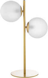 Mustard Modern Table Lamp with glass details for bedside or console tables