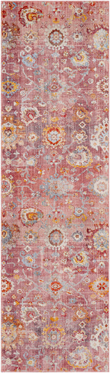 Jemison Red Floral Rug with fringe detail - Clearance