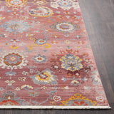 Jemison Red Floral Rug with fringe detail - Clearance