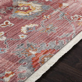 Jemison Red Floral Rug with fringe detail - Clearance