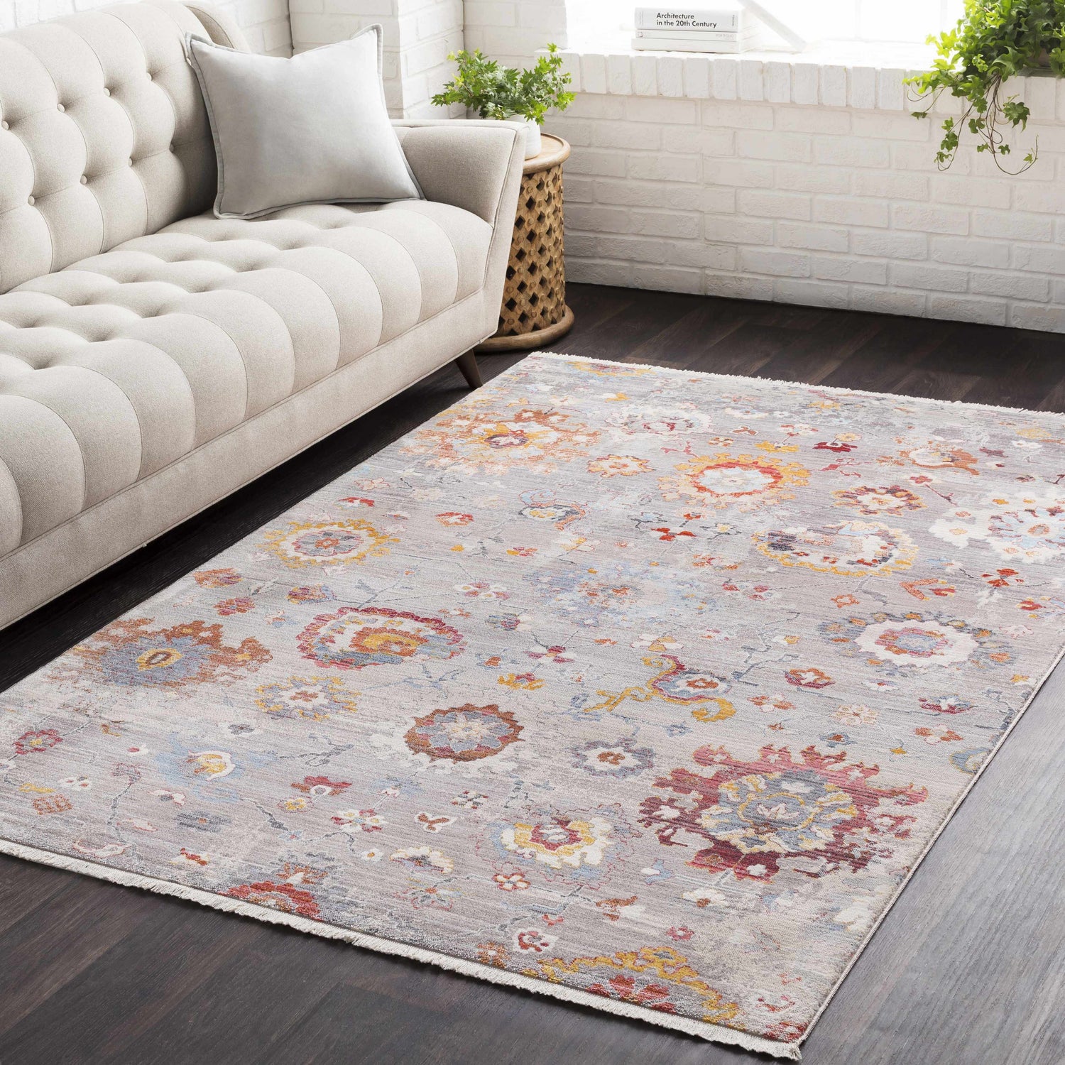 Jetson Floral Rug with Fringes - Clearance