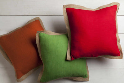 Ranelagh Red & Beige Border Throw Pillow - Clearance