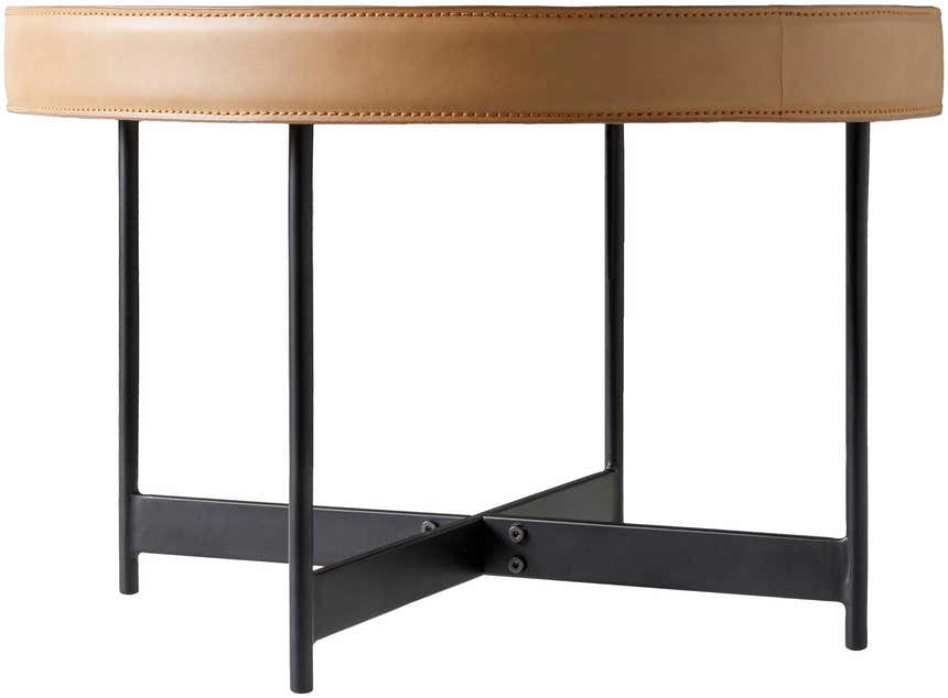 Ottensheim Brown Leather Round Coffee Table