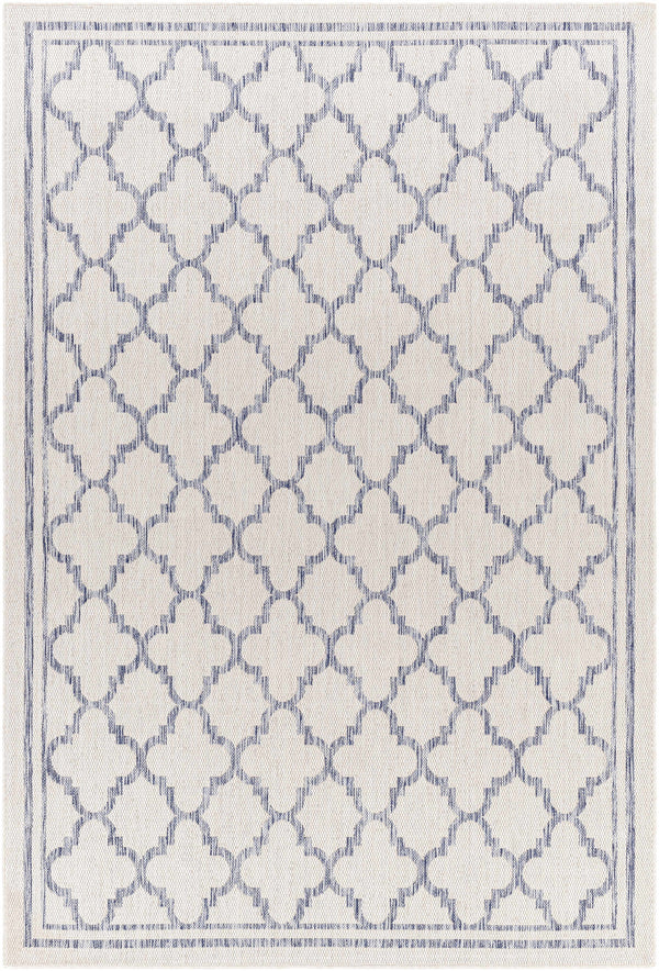 Noam Cream & Blue Indoor & Outdoor Rug - Clearance