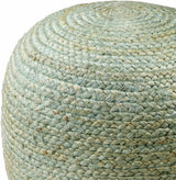 Jenkinjones Knitted Aqua Jute Pouf