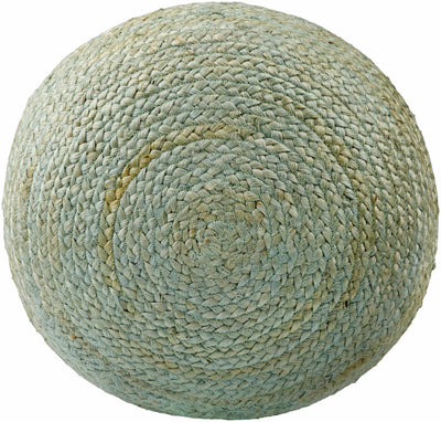 Kaumakani Jute Pouf in Aqua Blue