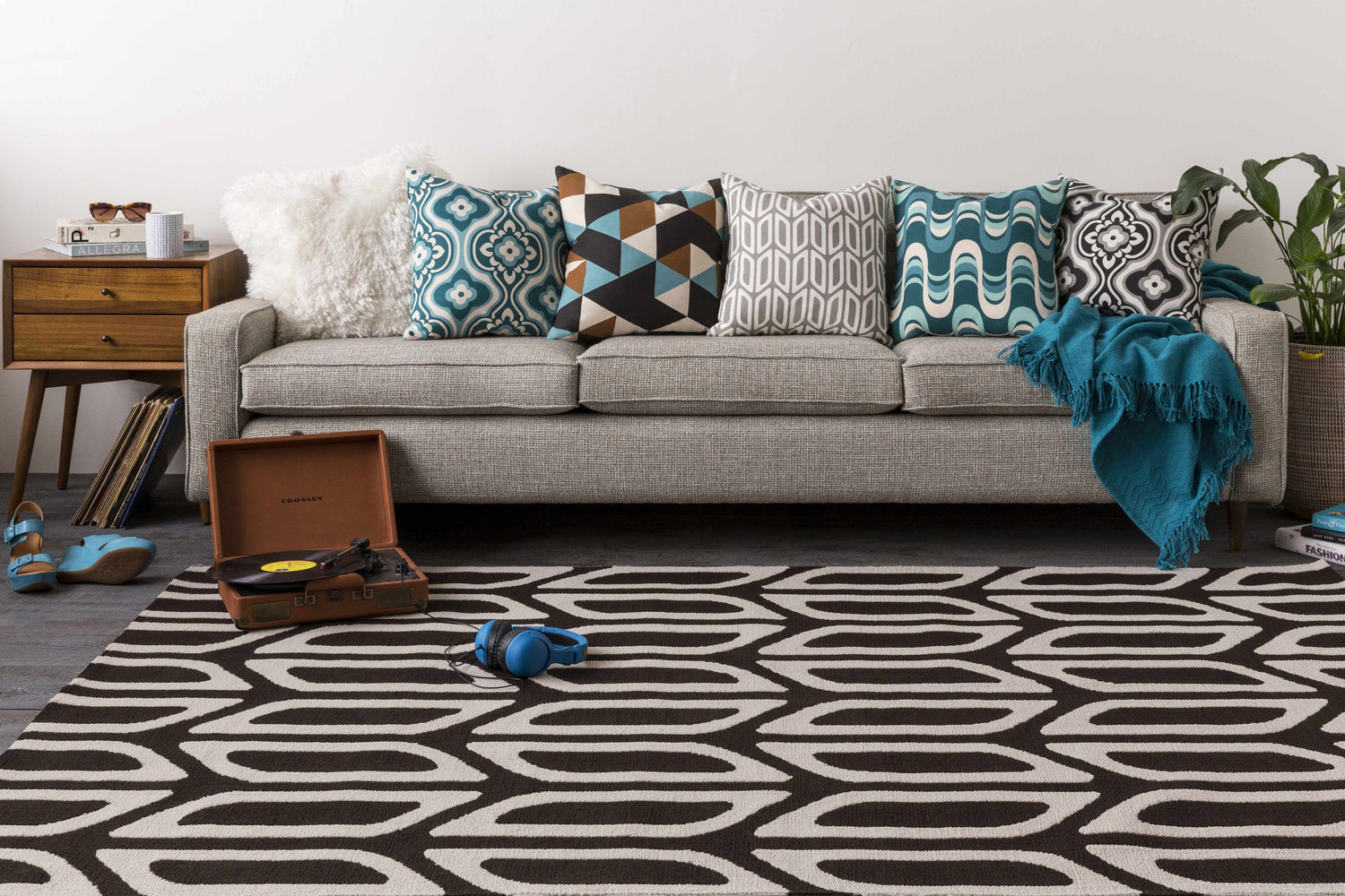 Chiconcuac Aqua Throw Blanket