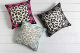 Kids Leopard Print Fuchsia Border Decorative Nursery Throw Pillow - Clearance