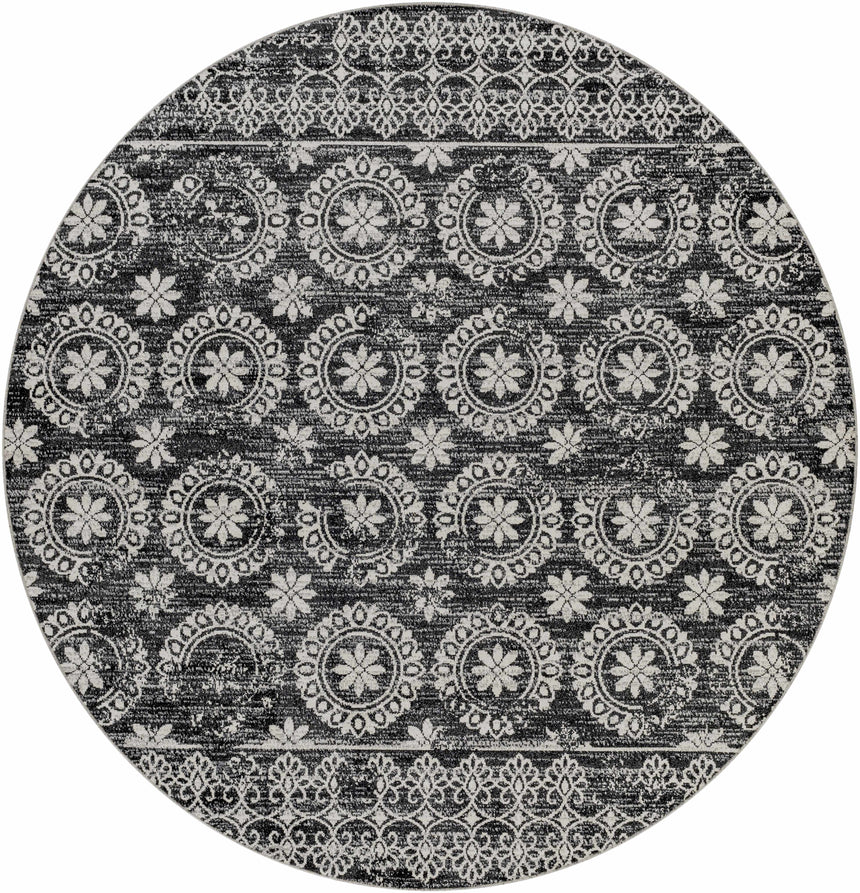 Kahraman Black & White Washable Rug
