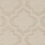 Close-up of the Kake Carpet showing a tan geometric trellis pattern on a cream wool texture. Swatch