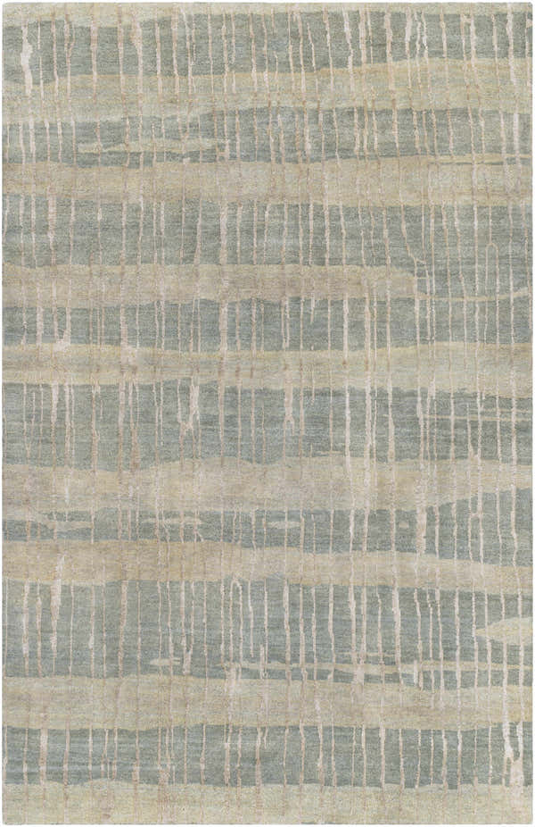 Close-up of the Kalaheo Premium Rug in sage. Contemporary design with vertical stripes and a soft, wool texture. Design-Rectangle-58