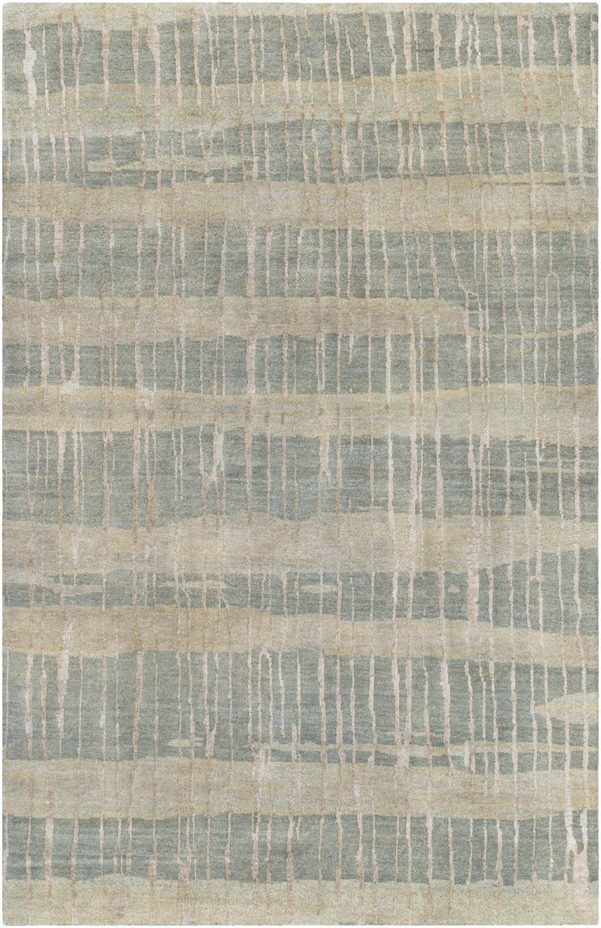 Close-up of the Kalaheo Premium Rug in sage. Contemporary design with vertical stripes and a soft, wool texture. Design-Rectangle-58