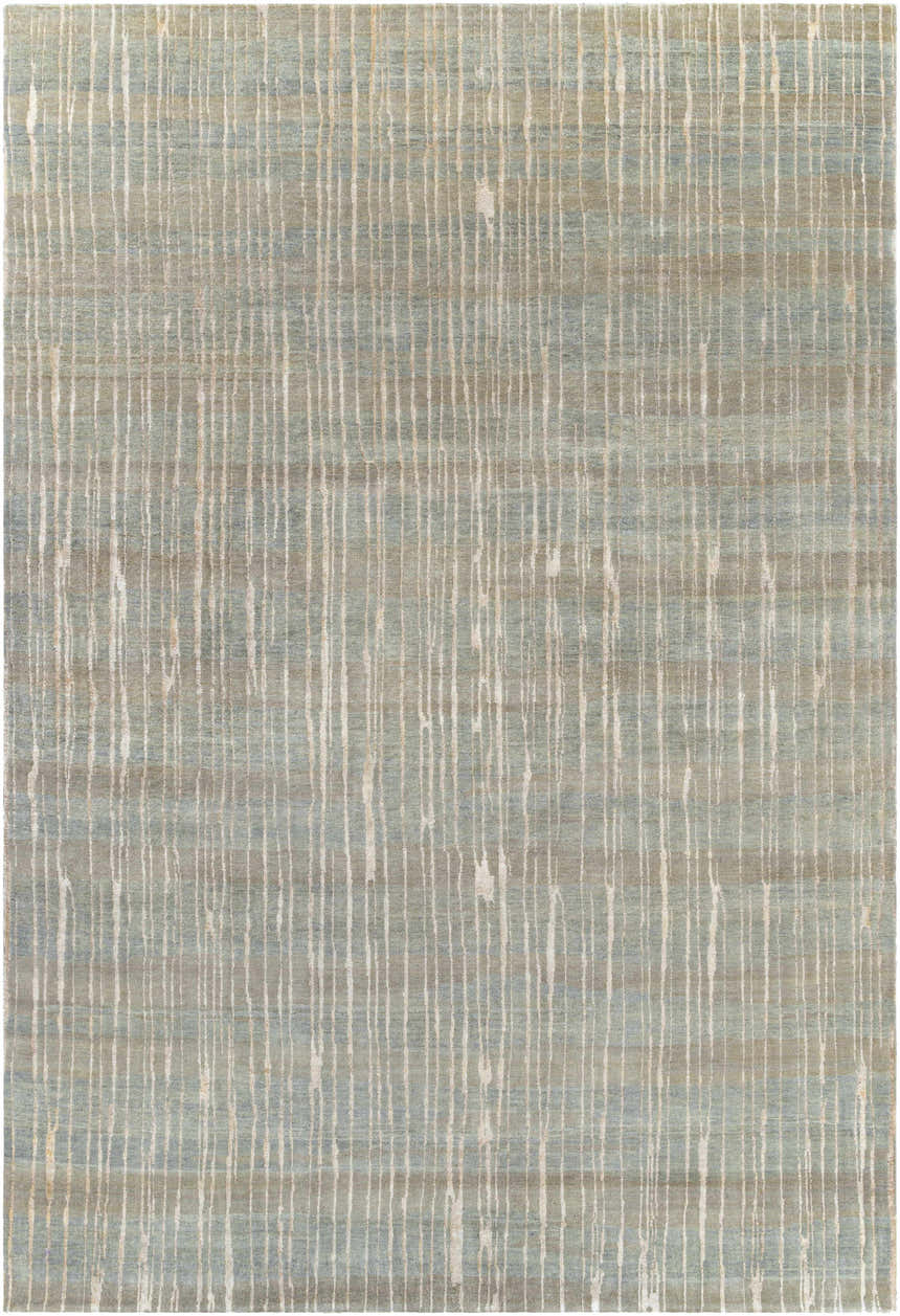 Sage Kalaheo Premium Rug with contemporary stripe design. Hand-knotted wool rug with soft texture. Design-Rectangle-913