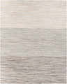 Close-up of the Karabar Premium Area Rug. Hand-crafted hair on hide rug in beige, brown, and gray horizontal stripes. Design-Rectangle-810